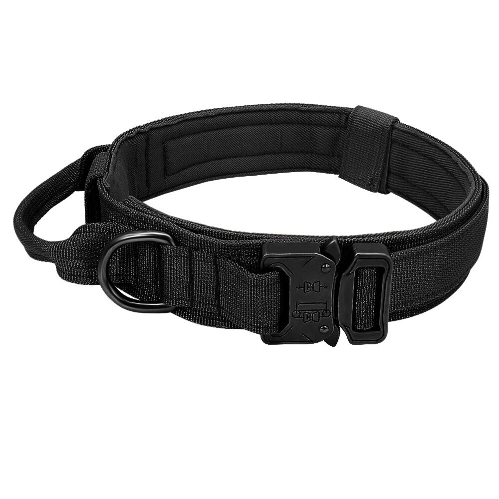 Durable Tactical Dog Collar | Military Nylon Pet Collar with Handle for Medium and Large Dogs | Adjustable for Training and Outdoor Use