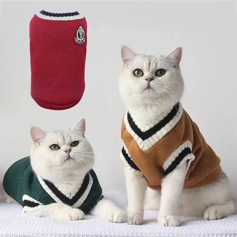 Cosy Dog & Cat Sweater Hoodie Pullover | Warm Knitwear for Small Pets - Autumn & Winter Outfit