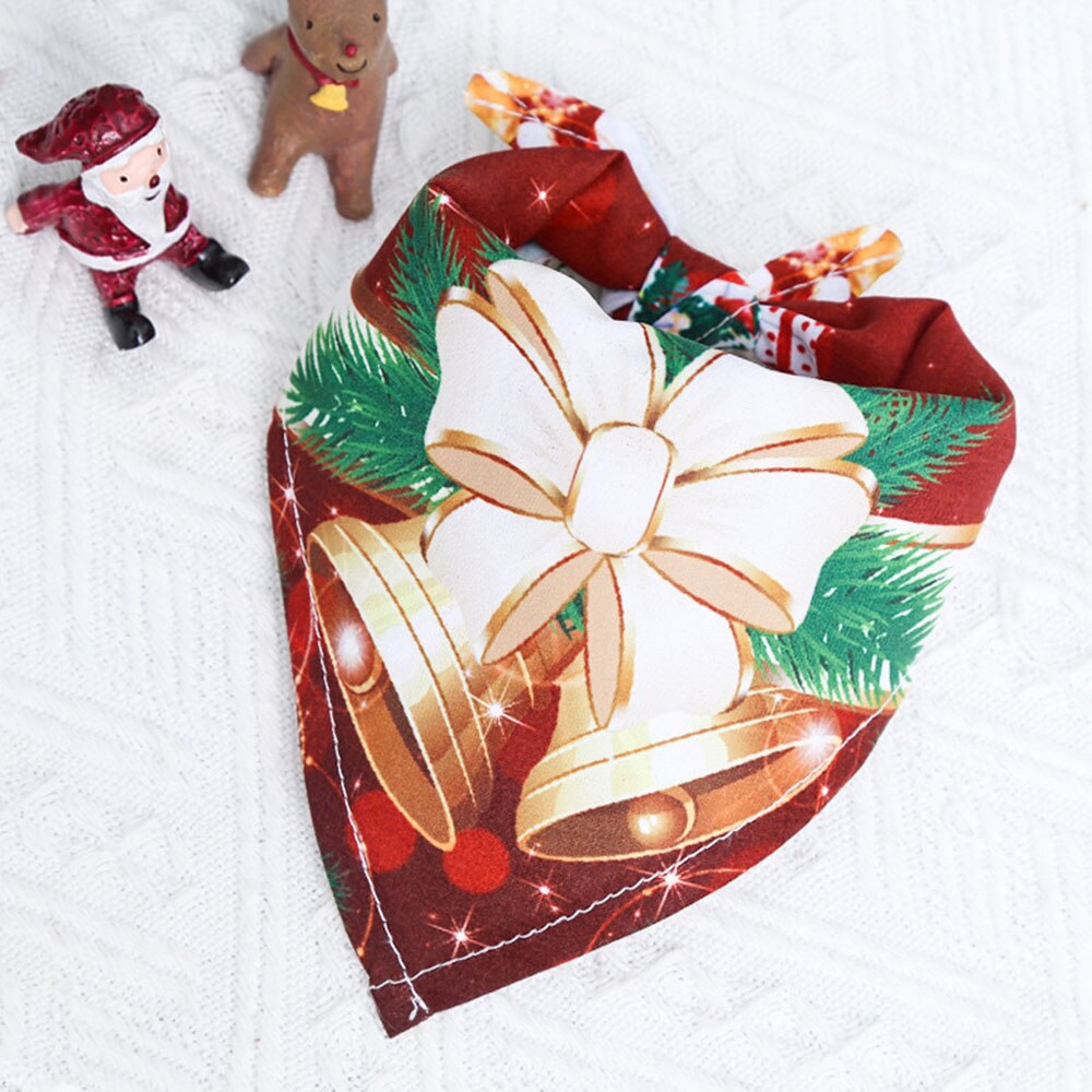 Christmas Holiday Dog Bandana Set | Festive Santa & Tree Designs for Puppies and Small Dogs