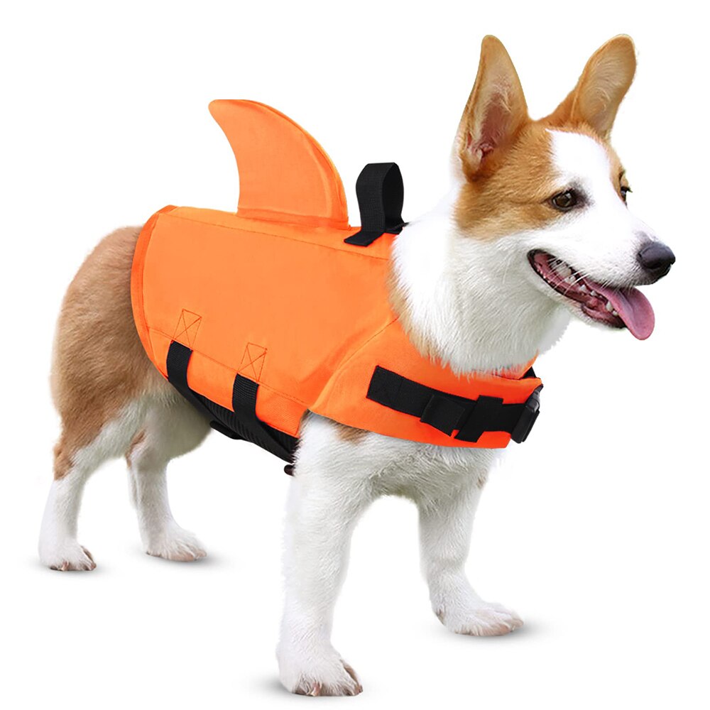 Shark Fin Dog Life Jacket | Adjustable Buoyancy Vest with Handle for Small to Medium Dogs | Ideal for Swimming and Surfing