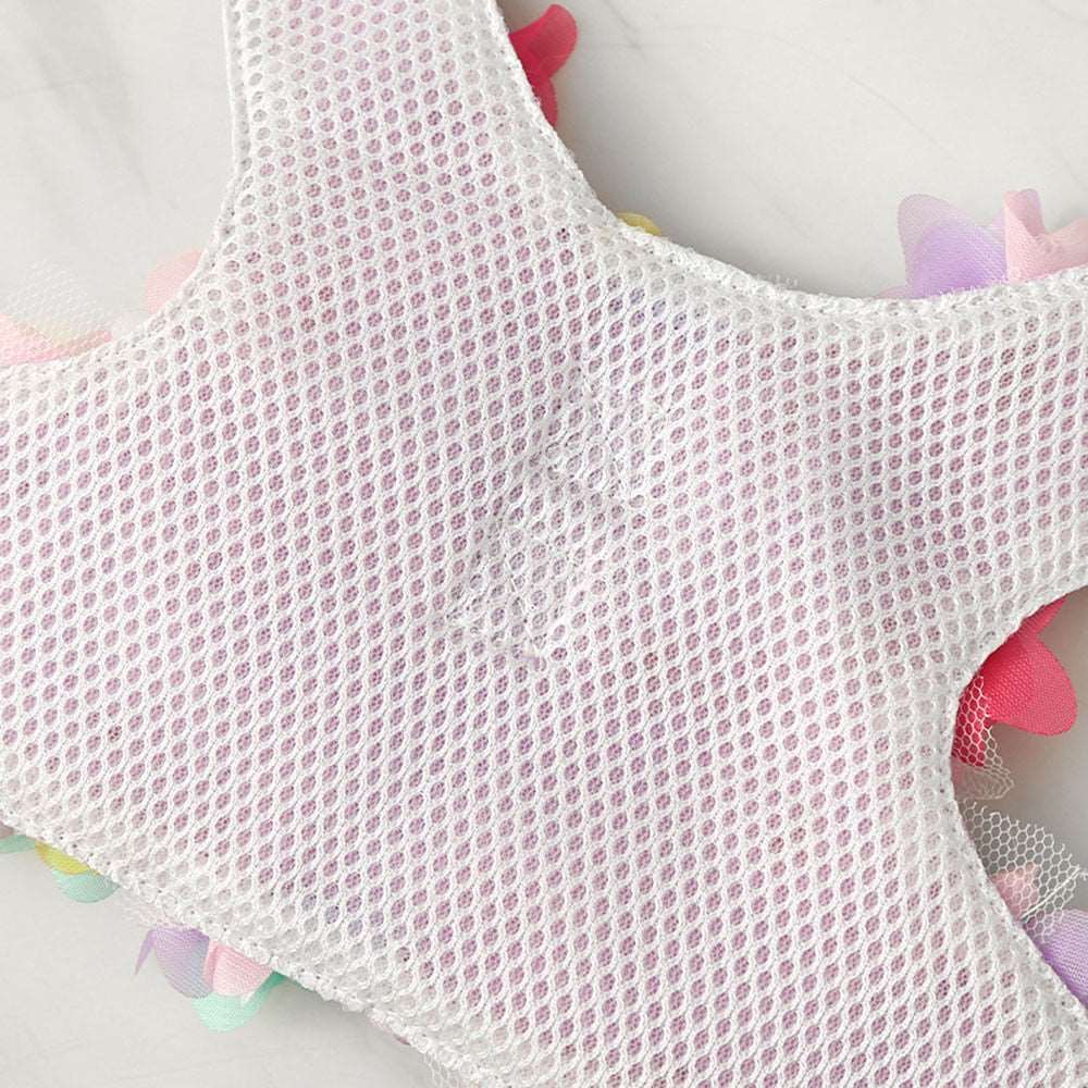 Adjustable Luxury Floral Dog Harness Set | No Pull, Breathable, Cute Puppy Safety Vest