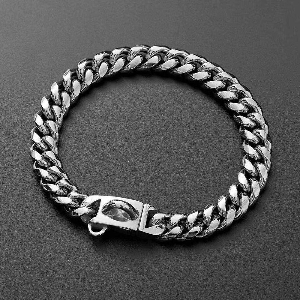 15mm Gold Dog Chain Collar | Strong Stainless Steel Cuban Link Necklace for Dogs with Heavy-Duty Buckle