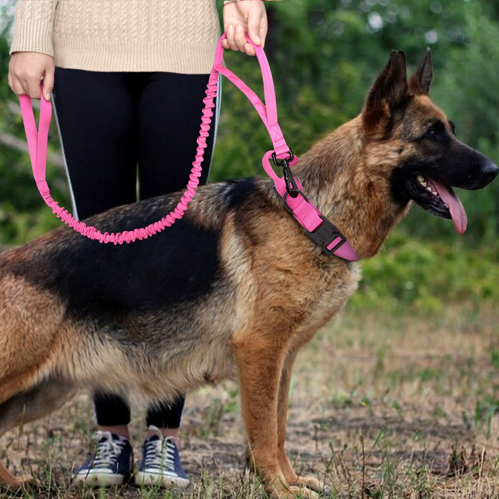 Military Tactical Dog Collar & Leash Set | Adjustable Durable Big Dog Collars & Leashes for Walking & Training Accessories