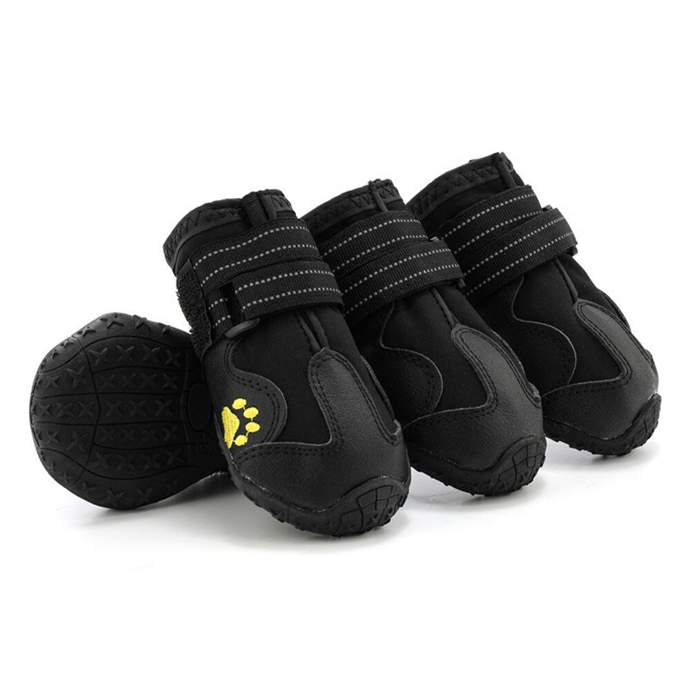 Reflective Waterproof Dog Boots Set | Anti-Slip Snow & Rain Pet Footwear for Medium & Large Dogs