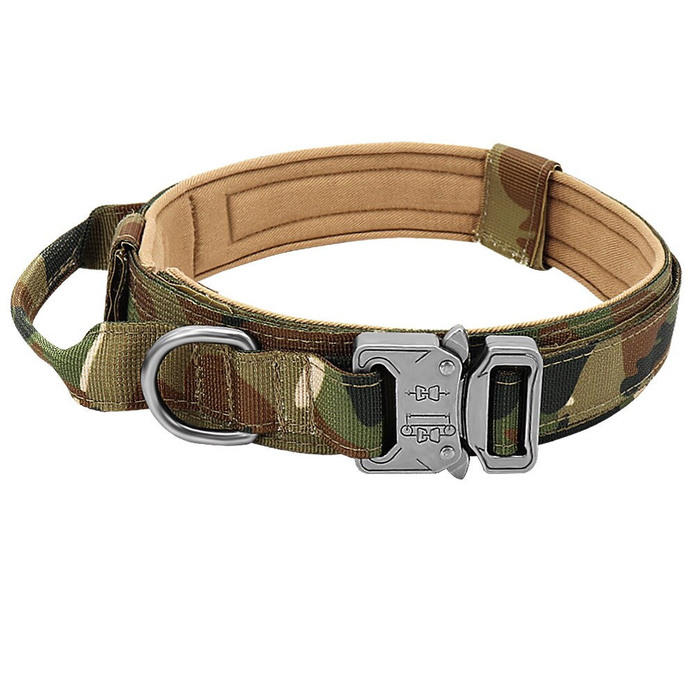 Durable Tactical Dog Collar | Military Nylon Pet Collar with Handle for Medium and Large Dogs | Adjustable for Training and Outdoor Use