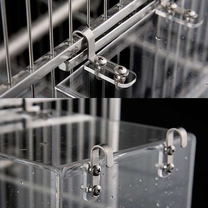 Acrylic Bird Bath for Cage Attachment | Available in Multiple Sizes