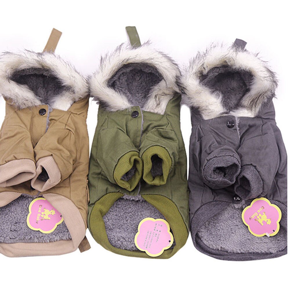 Warm Military Style Dog Jacket | Winter Windproof Coat for Small Dogs & Cats
