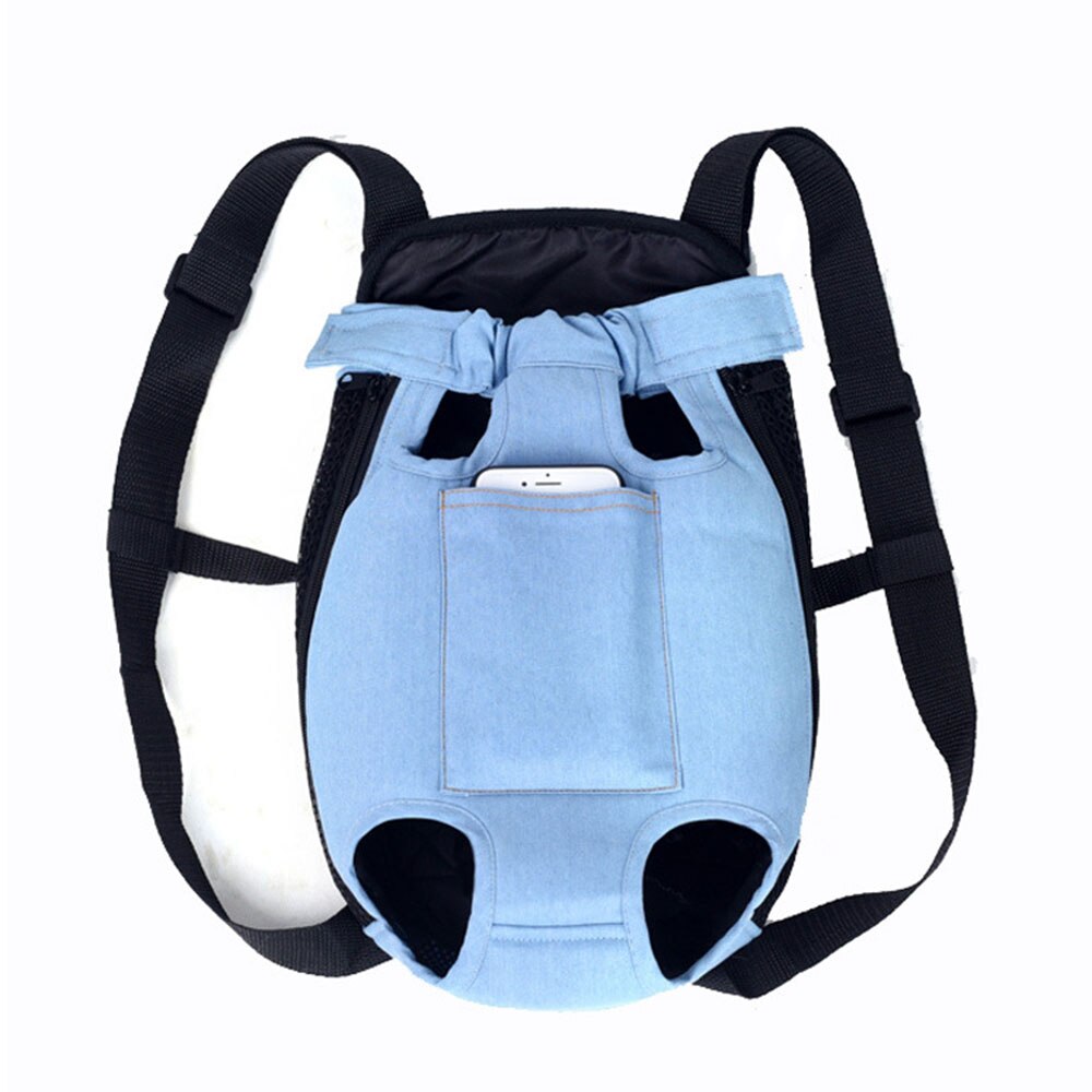 Denim Pet Dog Backpack Outdoor Travel Carrier | Secure and Comfortable Carrier for Small Dogs and Cats