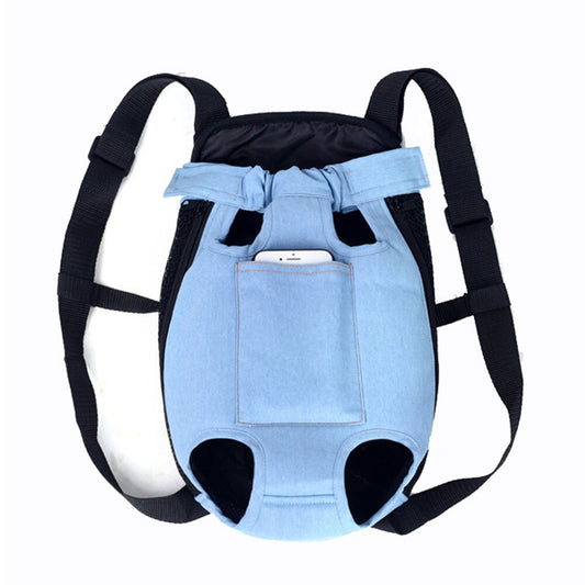 Denim Pet Dog Backpack | Secure & Comfortable