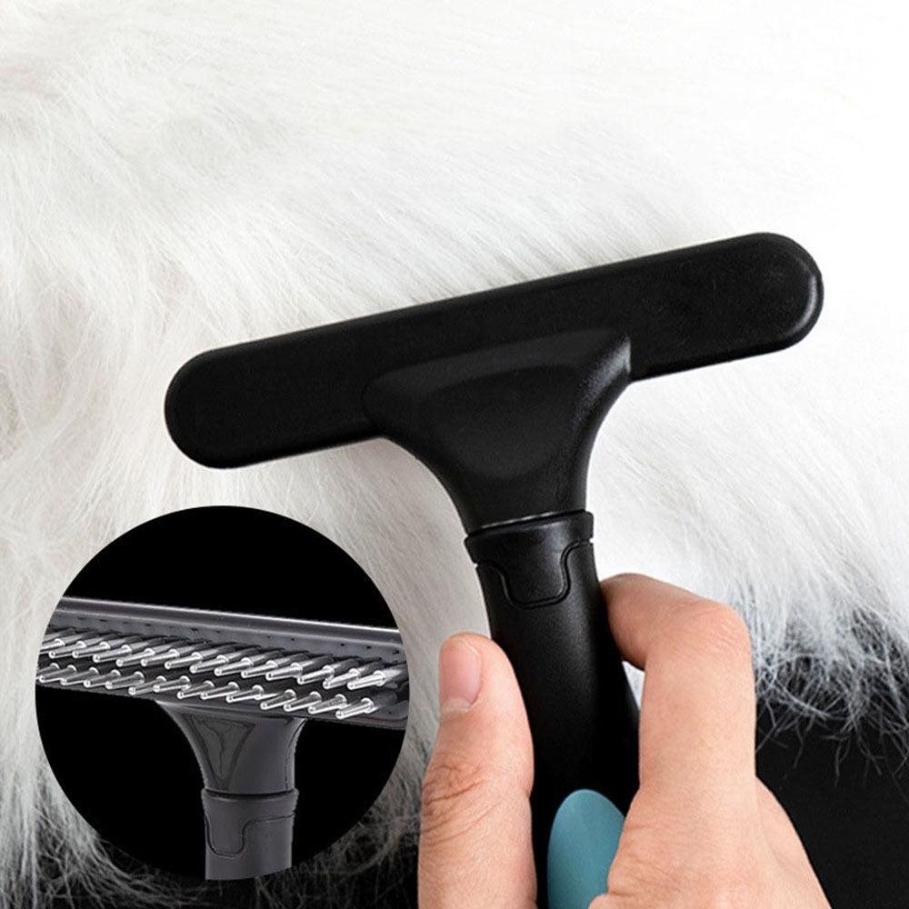 Dog Rake Deshedding Dematting Brush Comb | Efficient Undercoat Rake for Long & Short Hair Pets
