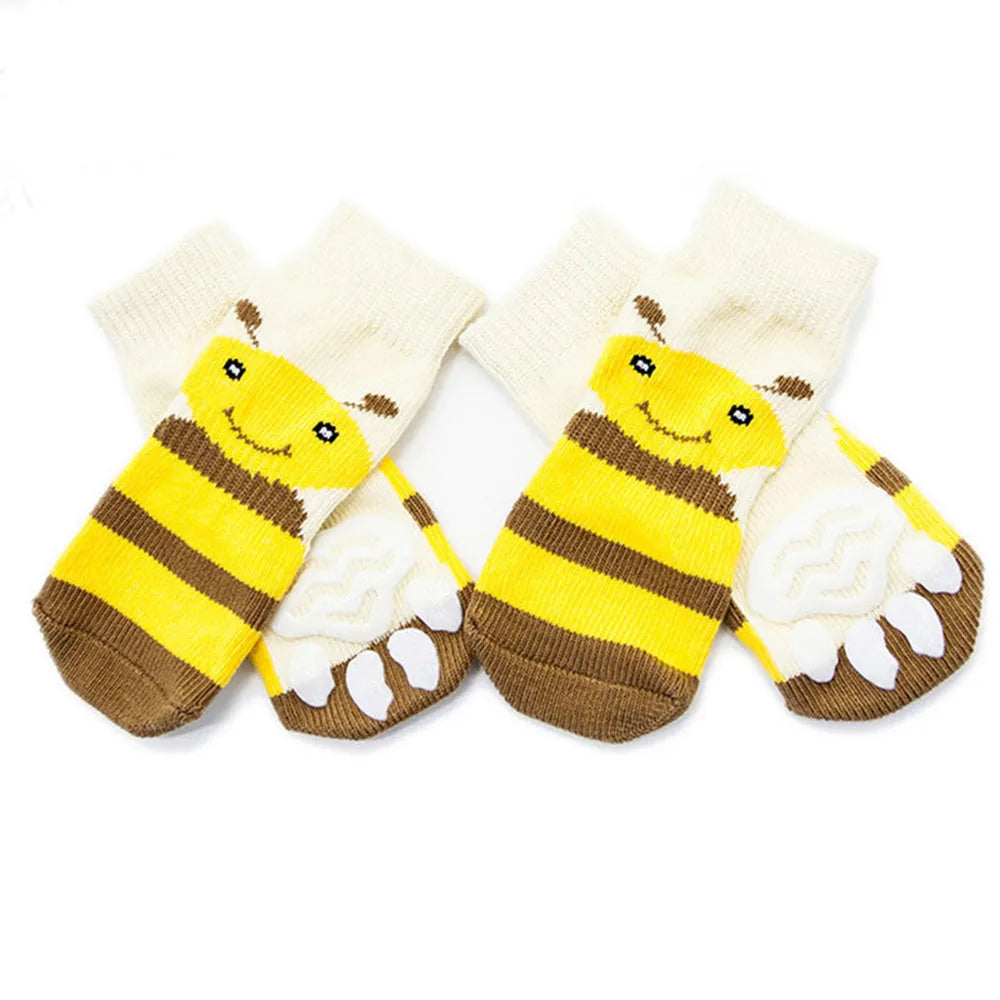 Premium Anti-Slip Dog Socks 4pcs | Indoor Protection Paw Wear for Medium to Large Dogs