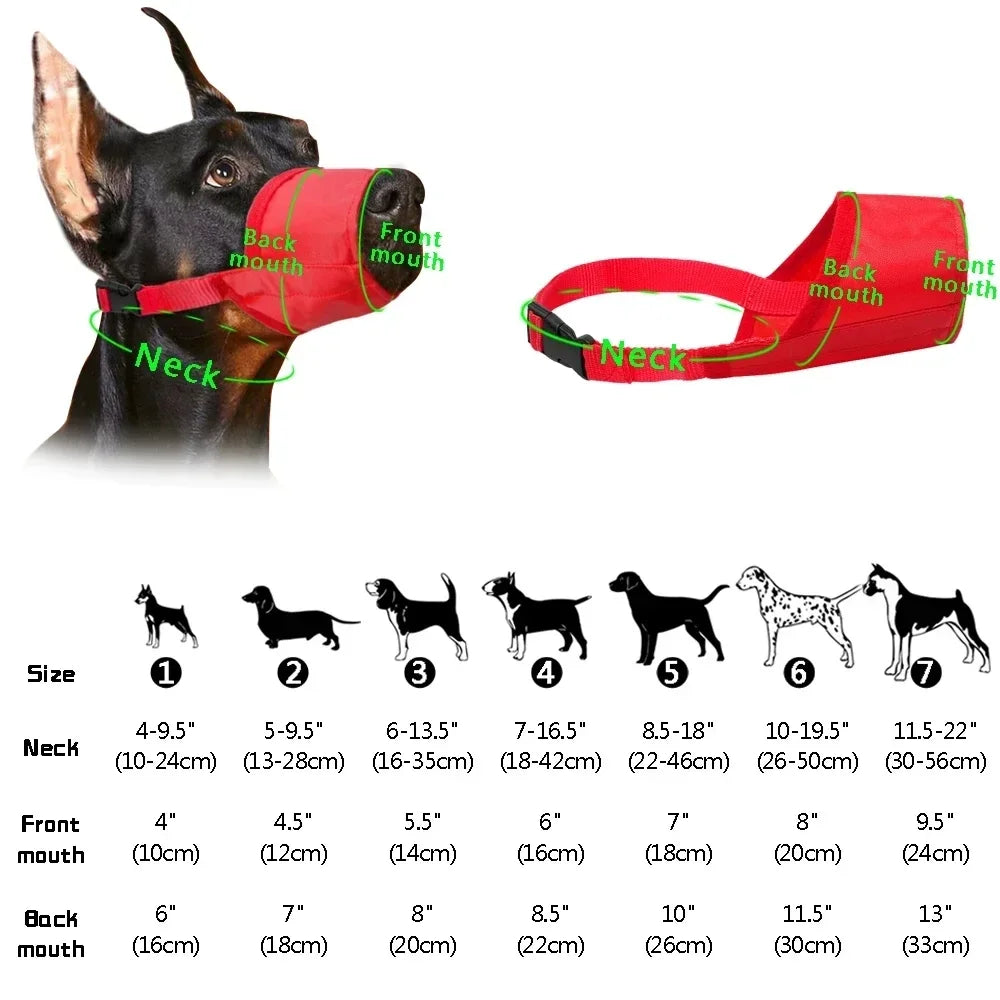 Durable Dog Nylon Muzzle | Adjustable Breathable Mouth Guard for Anti-Biting and Chewing | Pet Training Accessory