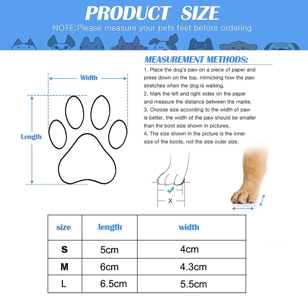 Waterproof Anti-Slip Dog & Cat Boots | Adjustable Pet Booties for Rain, Snow, and Outdoor Protection
