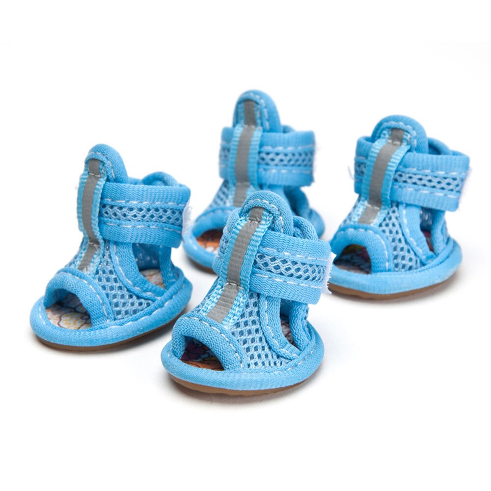 Breathable Summer Dog Shoes | Small Size Sandals with Reflective Anti-Slip Soles for Safety