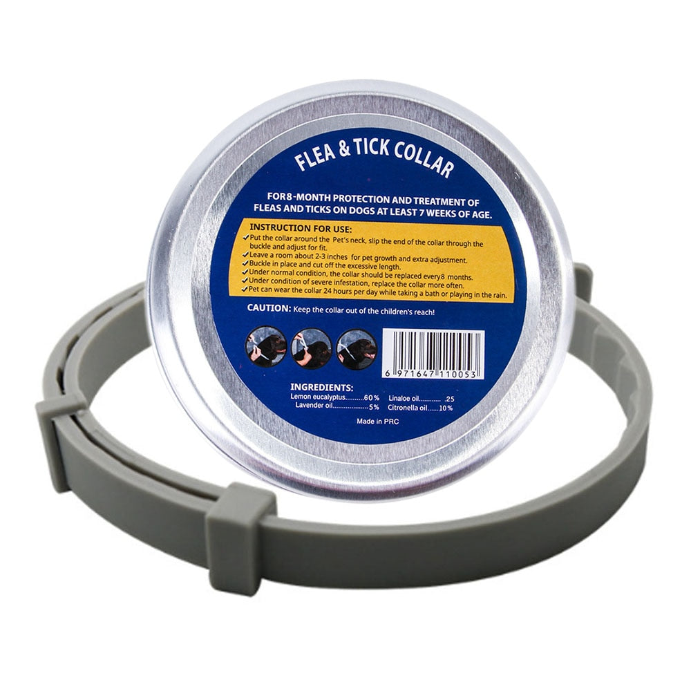 8-Month Protection Anti-Flea & Tick Collar for Cats and Dogs | Adjustable & Water-Resistant, Multiple Colours