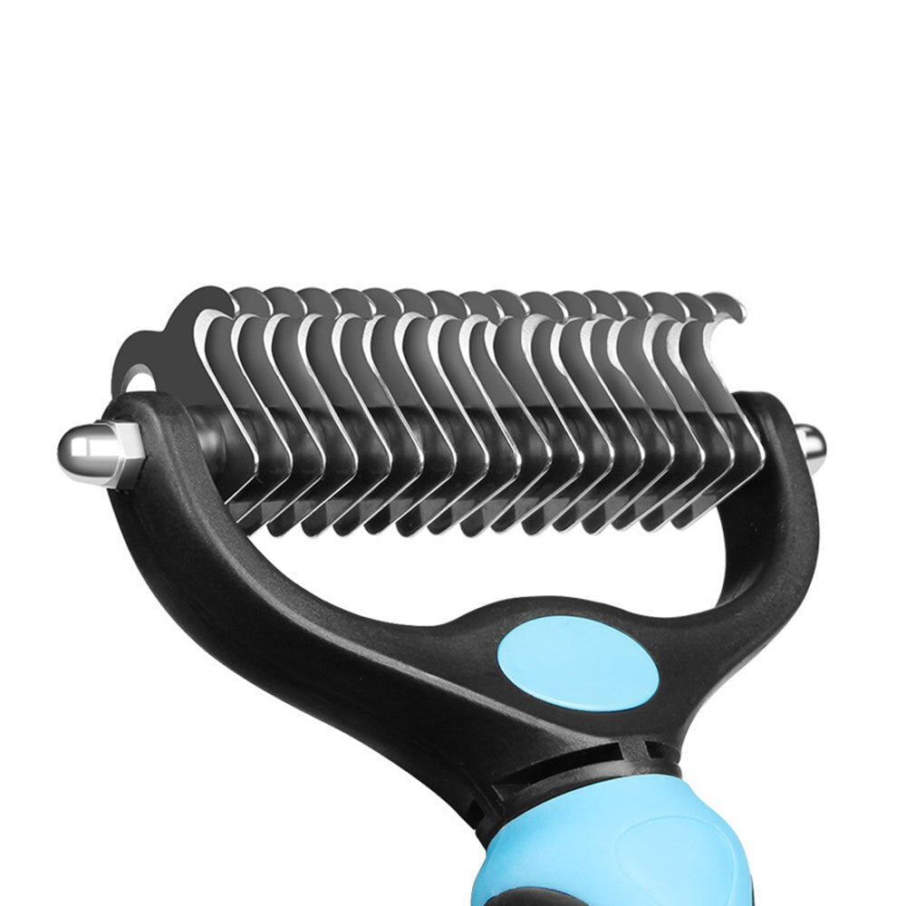 Dog & Cat Grooming Brush | Hair Remover Comb for Long, Short & Curly Hair with Anti-Slip Handle