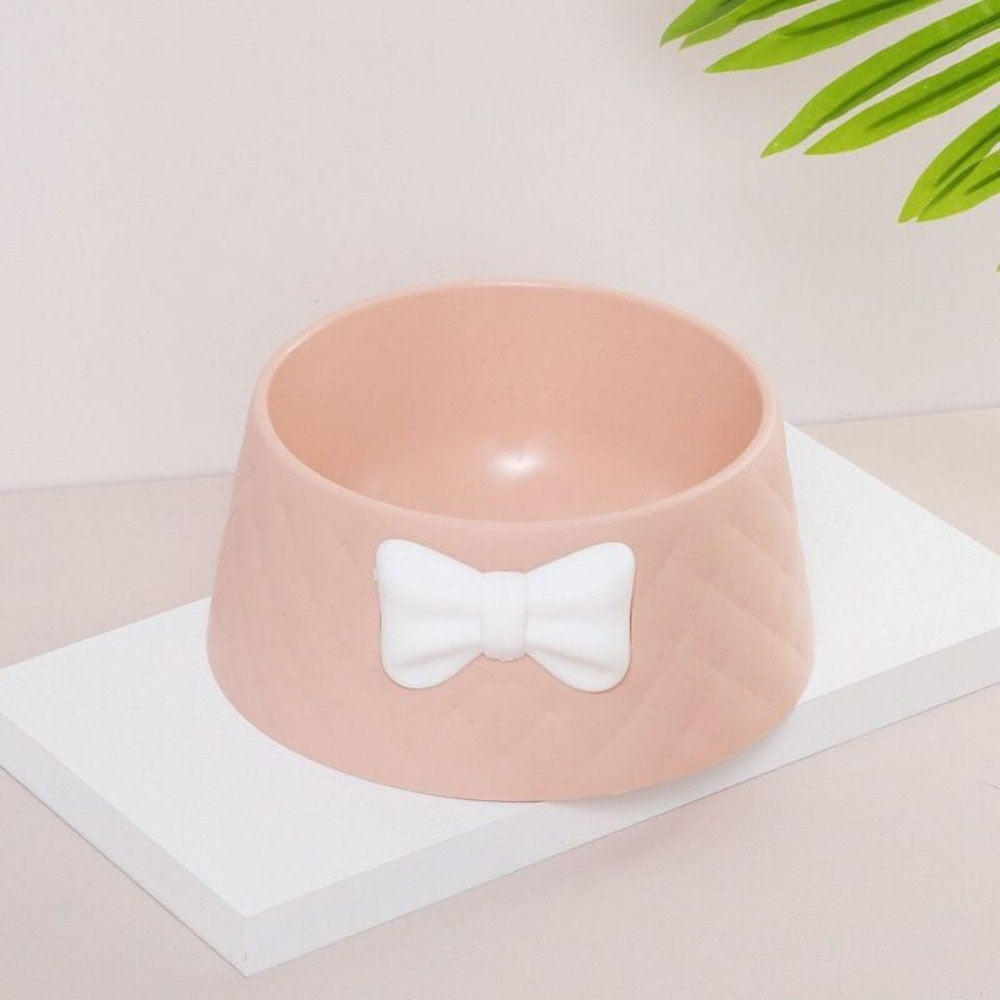 Stylish Bowknot Pet Food Bowl | Trapezoidal Anti-Skid Design for Small Dogs & Cats