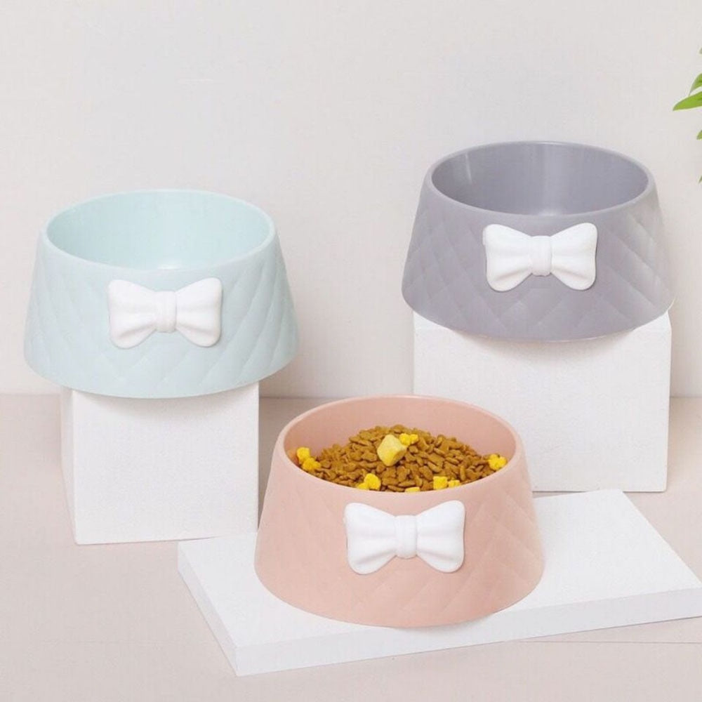 Stylish Bowknot Pet Food Bowl | Trapezoidal Anti-Skid Design for Small Dogs & Cats