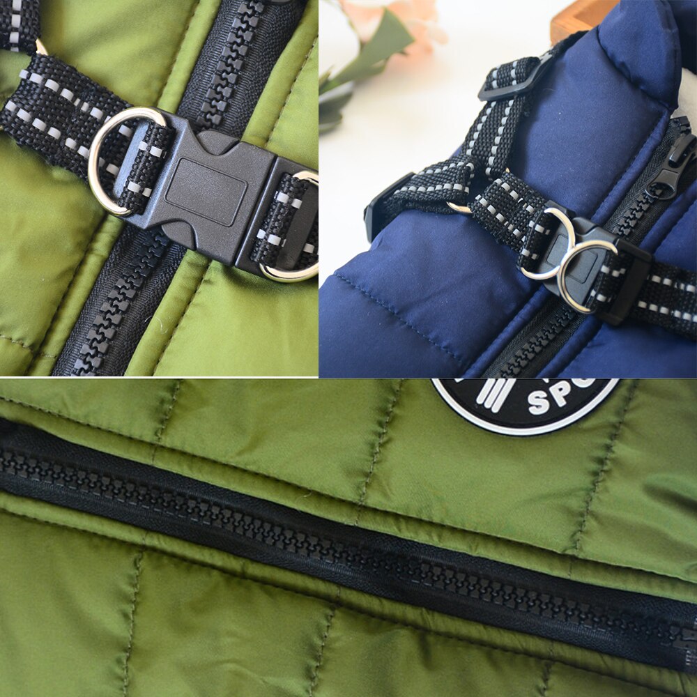 Winter Dog Jacket with Built-In Harness | Waterproof, Warm, and Stylish Dog Coat for Small to Large Breeds
