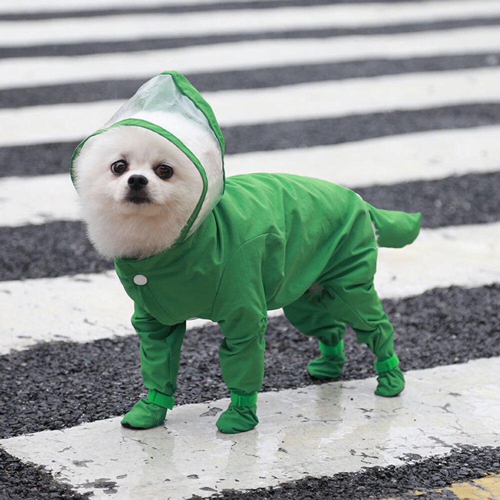 Waterproof Small Dog Raincoat | Full Body Coverage with Hood & Boots for Wet Weather Protection