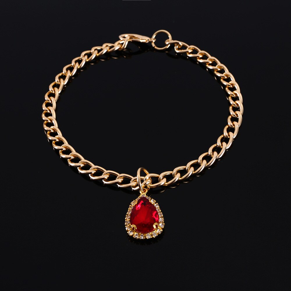 Elegant Crystal Pet Necklace | Birthday Party Necklace for Cats and Small Dogs with Multiple Colour Crystal Pendants