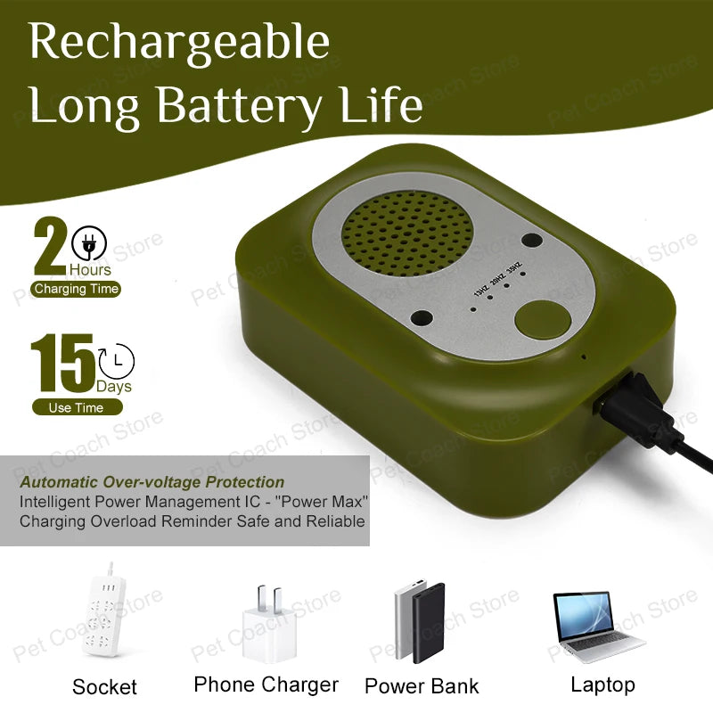 Ultrasonic Anti Barking Dog Deterrent Device | Waterproof, Automatic Dog Bark Control for Indoor & Outdoor Use, Ultrasonic Bark Stopper