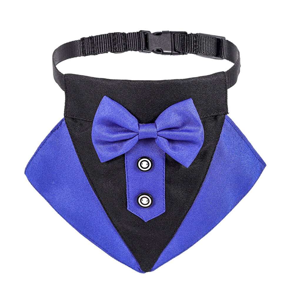 Adjustable Dog Bandanas with Gentleman Bow Tie | Novelty Dogs Neckerchief for Wedding | Pet Triangular Bibs Scarfs