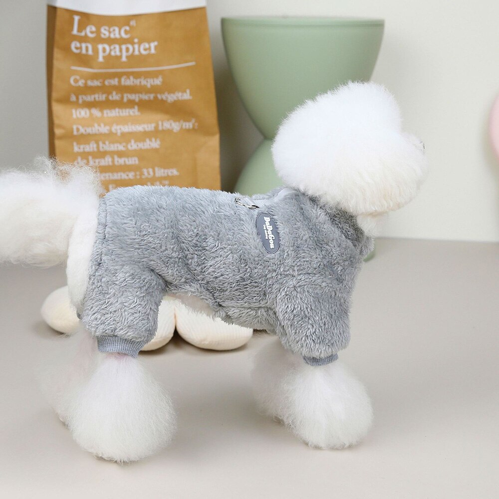 Fleece Warm Dog Jumpsuit Pajamas | Cozy Autumn Winter Pet Clothing for Small Dogs & Cats