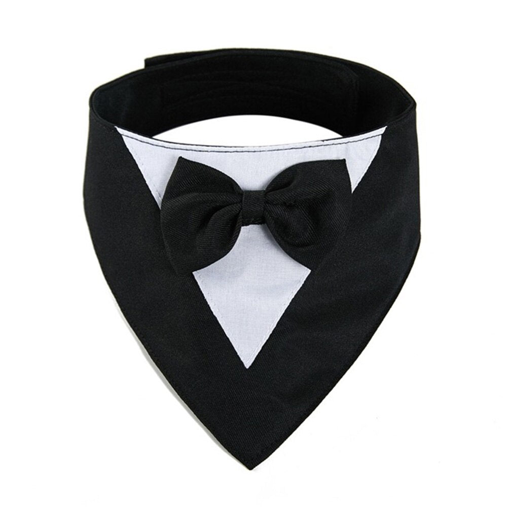 Pet Bow Tie Tuxedo Dog Bandana | Adjustable Formal Collar for Wedding, Party, and Dress-Up Events