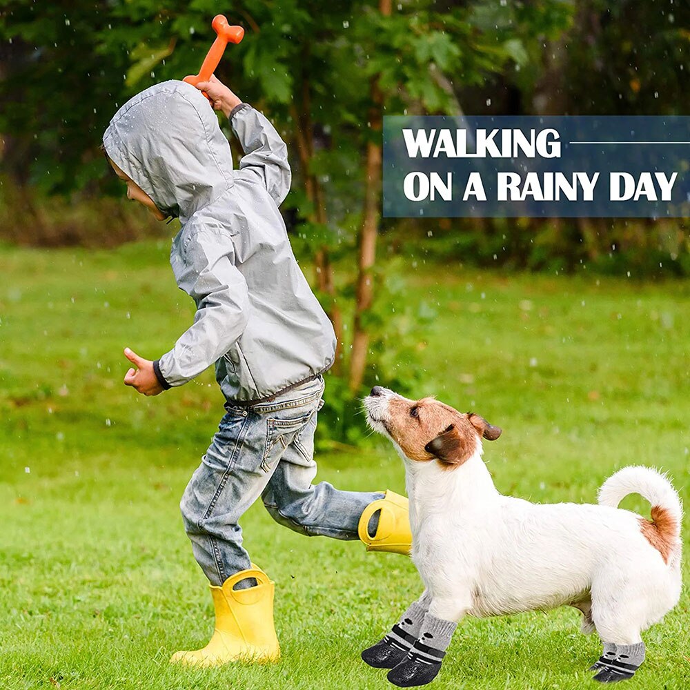Waterproof Anti-Slip Dog & Cat Boots | Adjustable Pet Booties for Rain, Snow, and Outdoor Protection