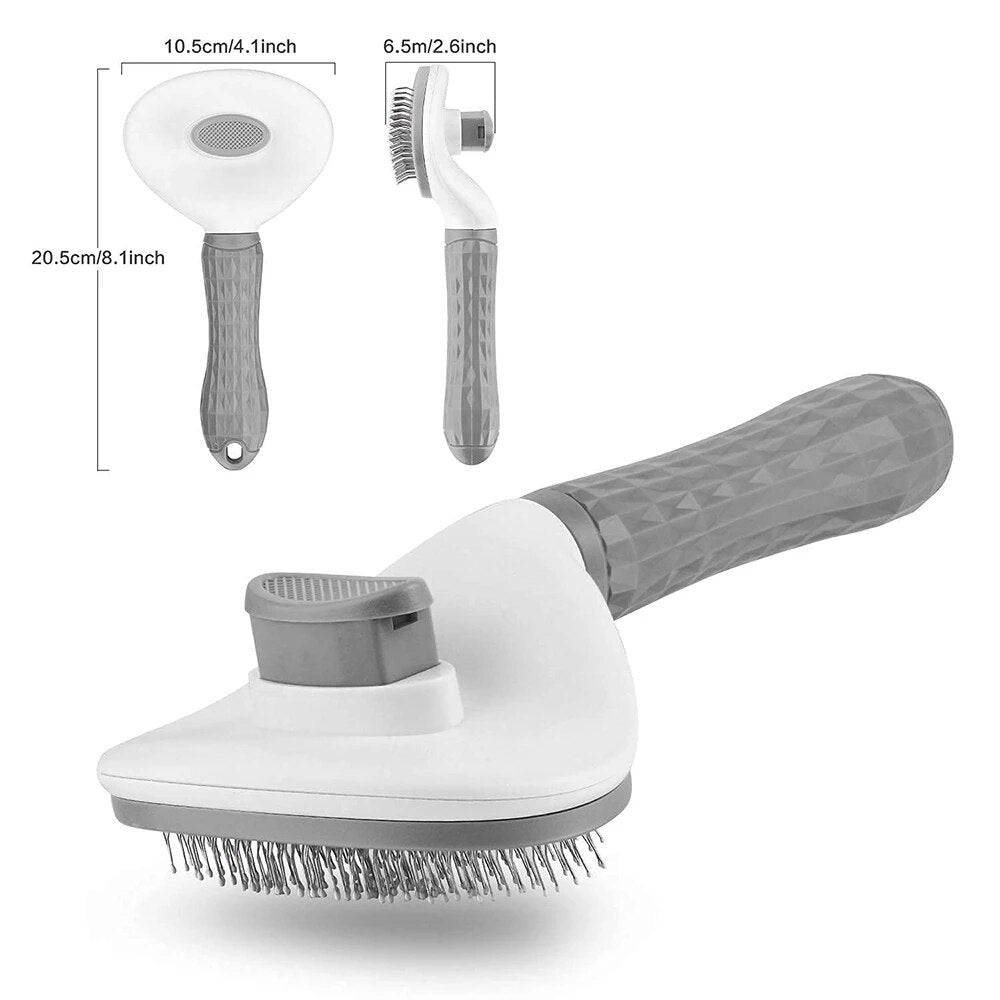 Self Cleaning Slicker Brush for Dogs & Cats | Pet Hair Removal Grooming Comb with Massage Features for Long or Short Hair Pets