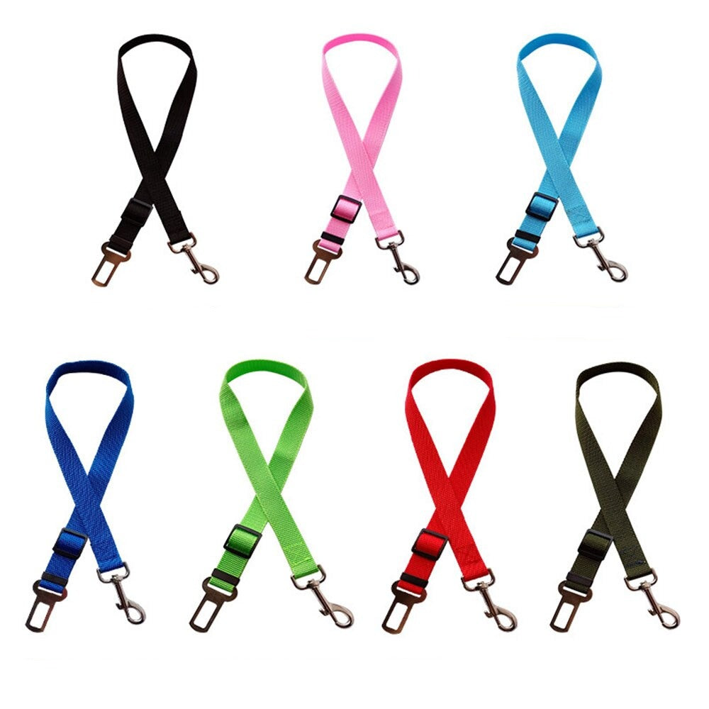Adjustable Pet Car Seat Belt Lead | Secure Travel Clip for Dogs and Cats in Multiple Colours