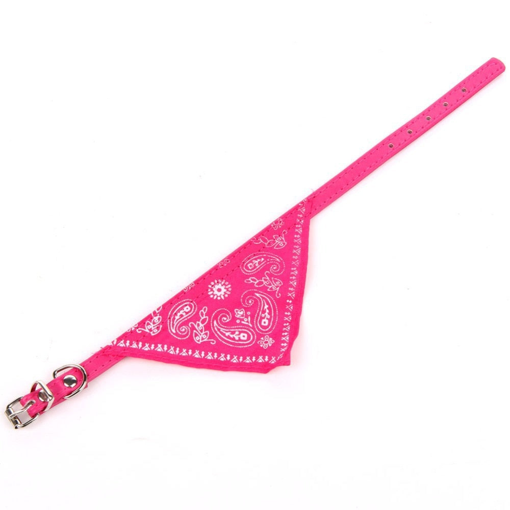 Adjustable Small Dog Cat Bandana Collar | Printed Triangular Scarf Neckerchief for Puppies and Kittens