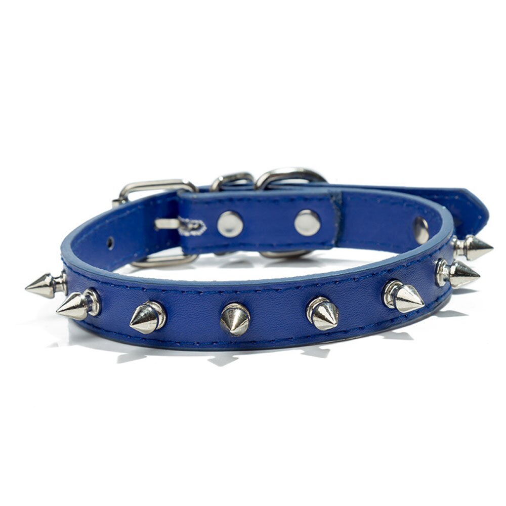 Studded Spiked Dog Collar | Anti-Bite PU Leather Collar for Small Dogs, Multiple Colours Available