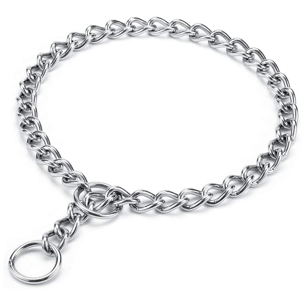 Chew-Proof Metal Dog Choke Collar | Durable Slip Chain Pinch Collar for Training Small to Large Dogs