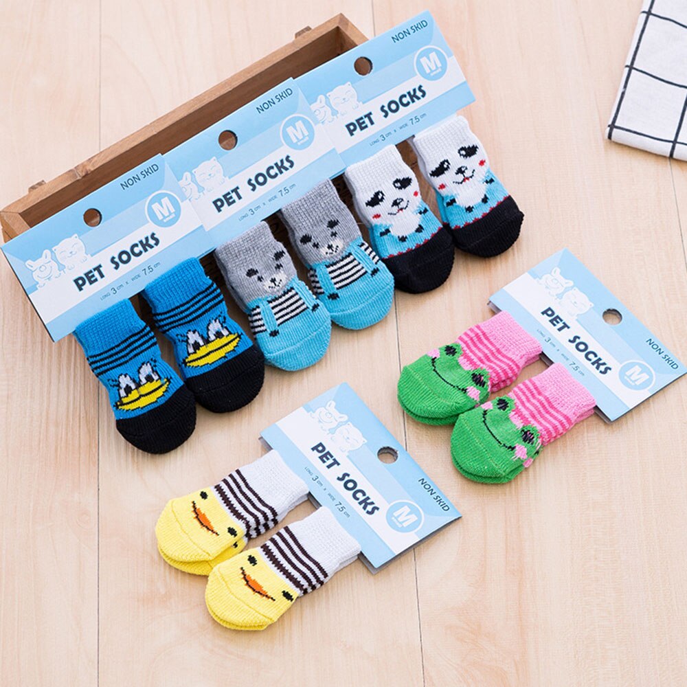 Non-Skid Pet Socks | Indoor Traction Control Socks for Small and Medium Dogs | Paw Protectors for Hardwood Floors