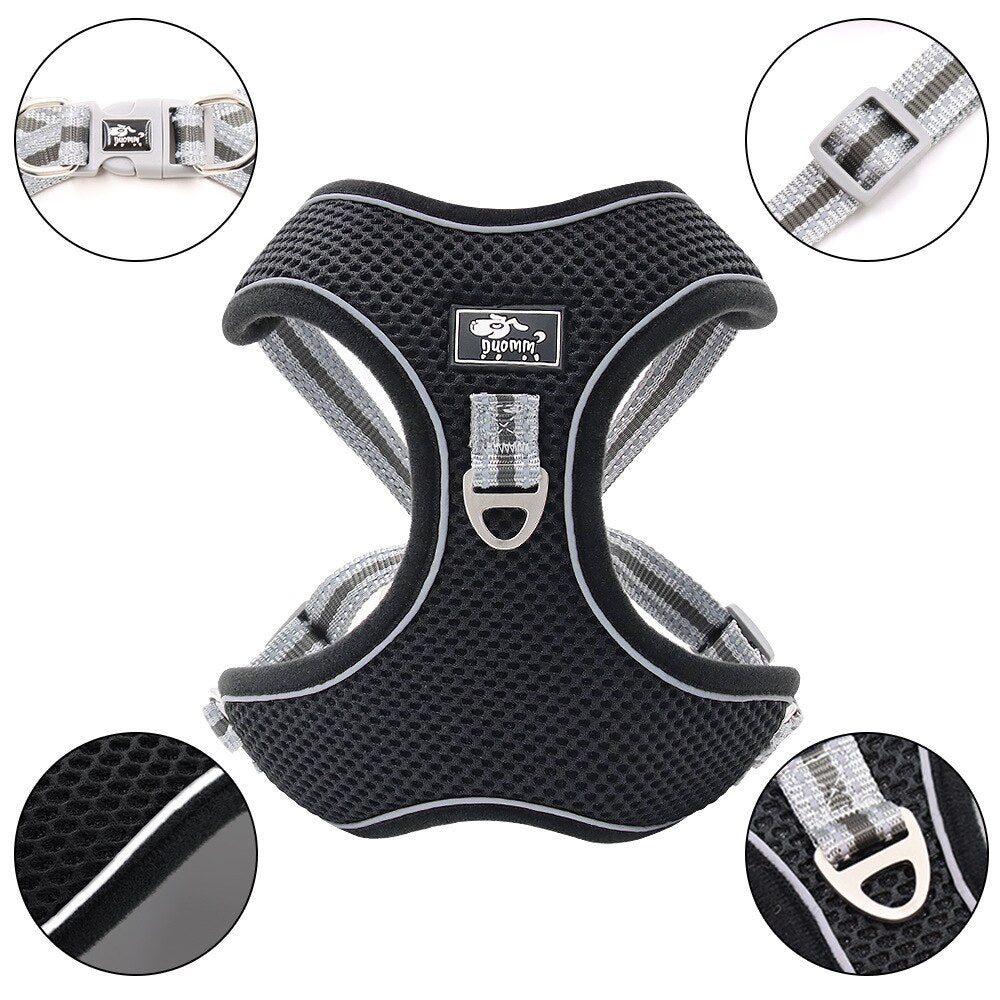 Reflective No Pull Big Dog Harness Vest | Breathable and Soft with Leash for Medium to Large Dogs