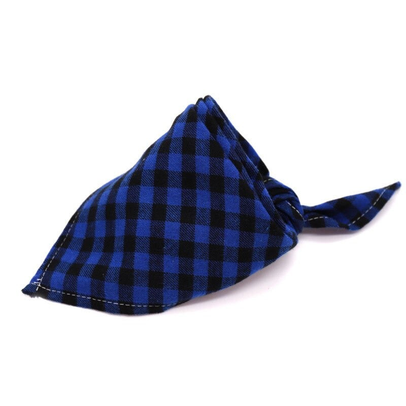 Plaid Pet Bandana Cotton Handkerchief | Soft and Comfortable Triangular Bandanas for Dogs and Cats