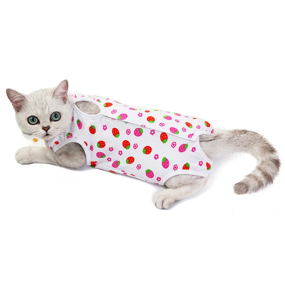 Cat Sleeveless Recovery Suit | Breathable Printed E-Collar Alternative Vest for Cats and Small Dogs