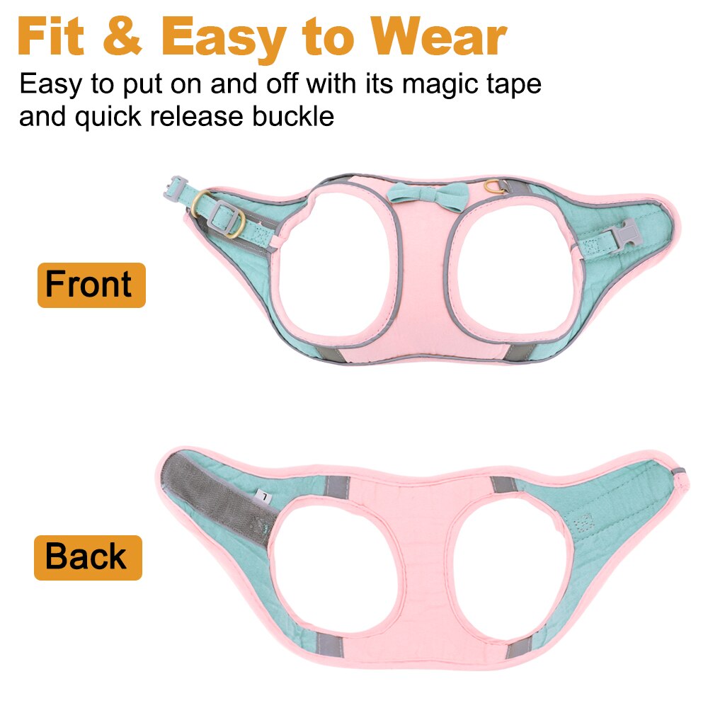 Adjustable Breathable Pet Harness and Leash Set for Small Dogs and Cats | Reflective Safety Design
