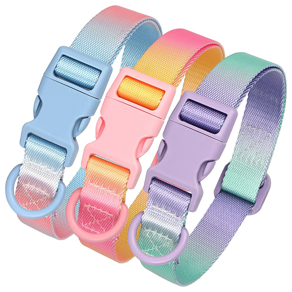 Cute Nylon Dog Collar Colourful Print Pet Collars | Fashion Printed Style Puppy Collar for Small & Medium Dogs