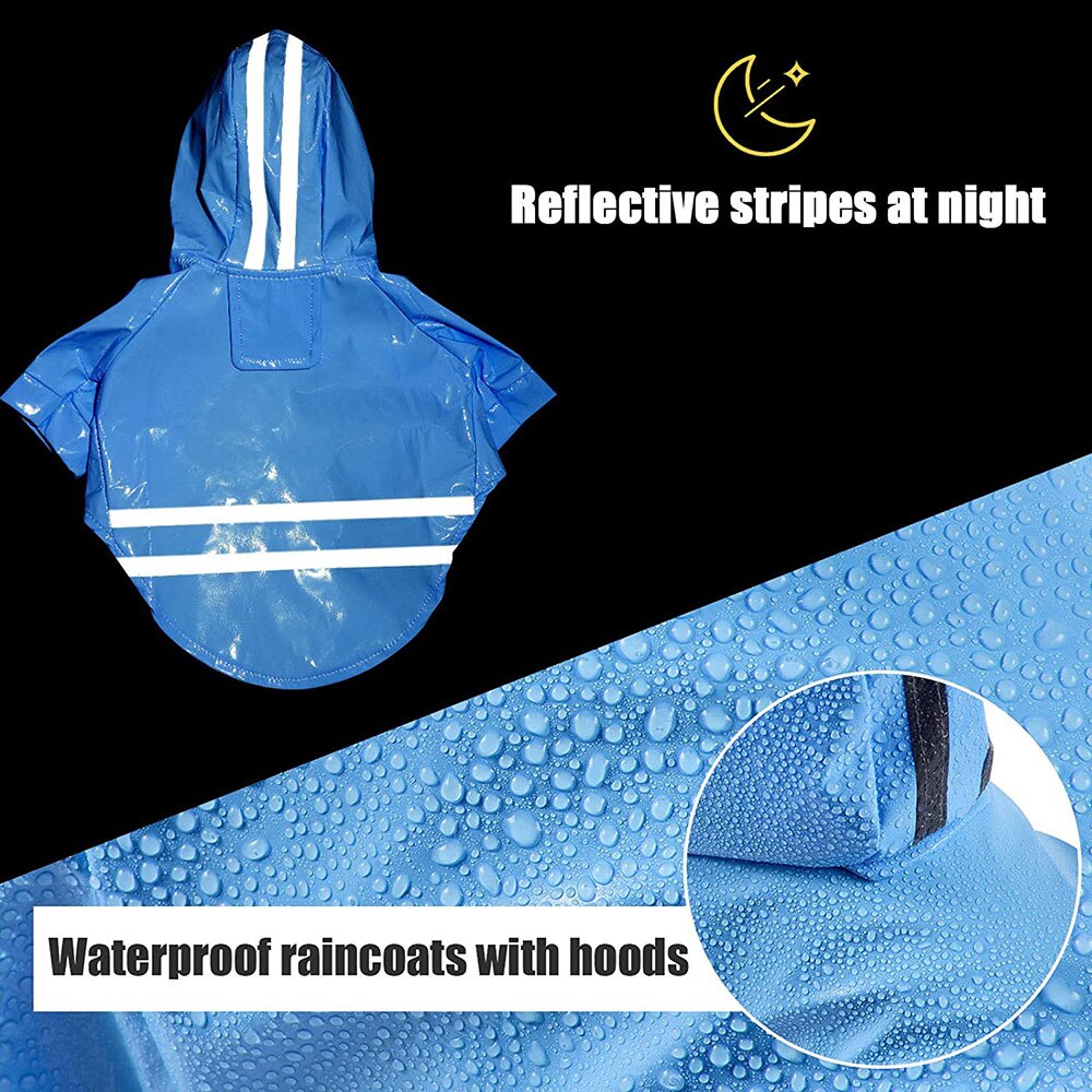 Waterproof Reflective Dog Raincoat | Outdoor Rain Jacket for Small Dogs and Cats in Multiple Colours