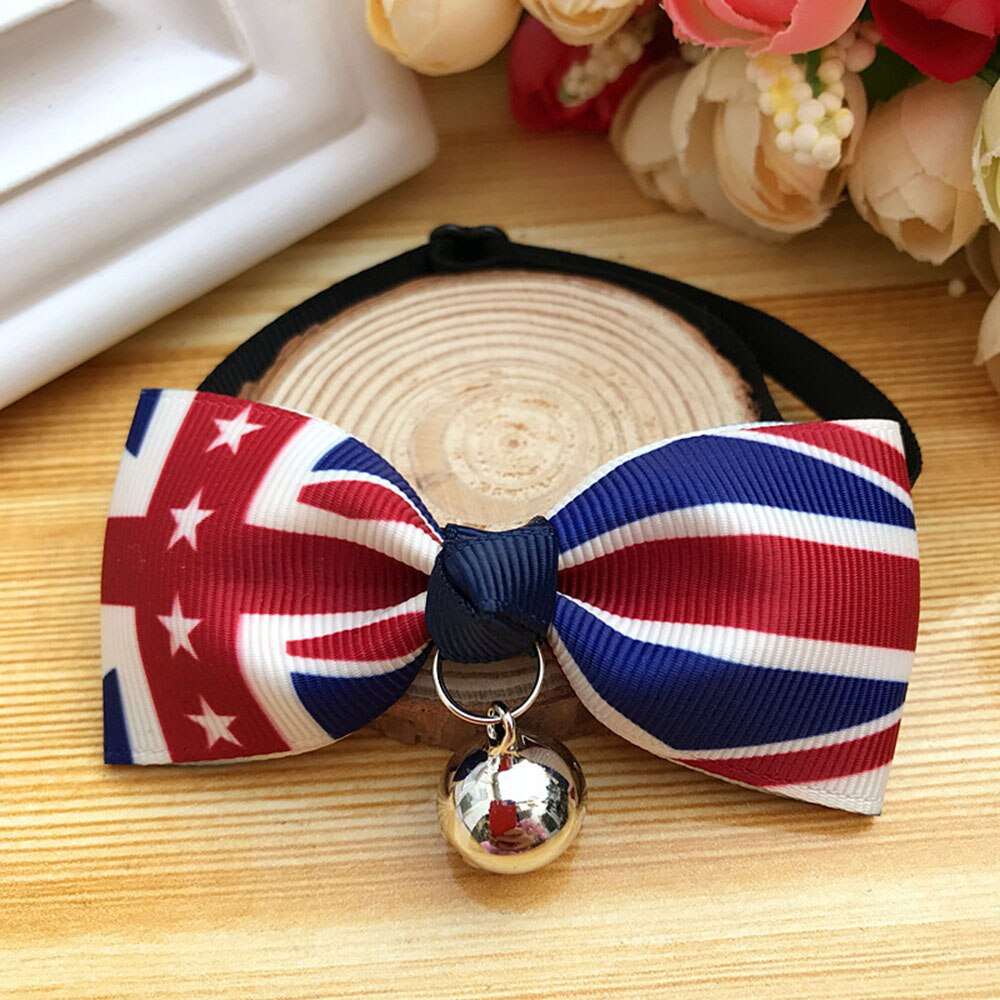 Cat Accessories | Bow Tie Collar with Bell | Breakaway Bowtie for Kitten & Small Dog | Pet Grooming Products