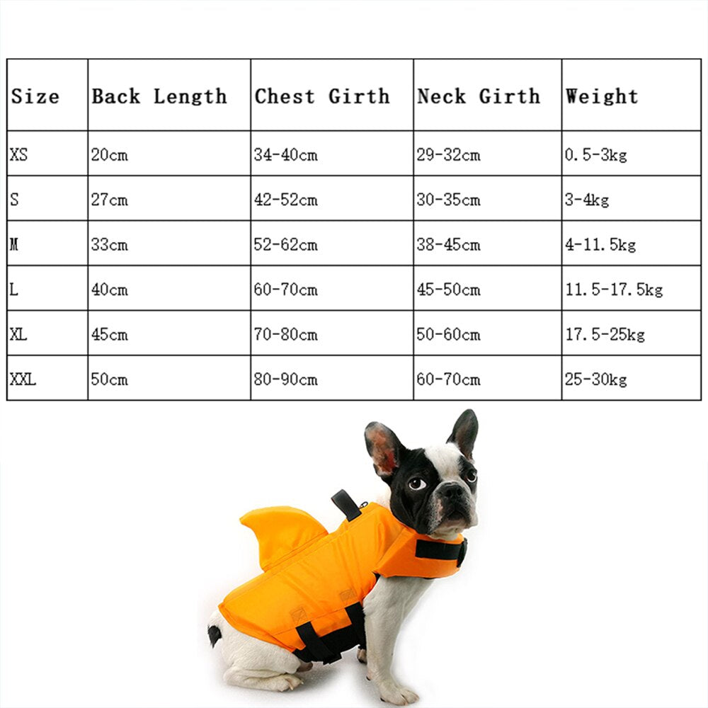 Shark Fin Dog Life Jacket | Adjustable Buoyancy Vest with Handle for Small to Medium Dogs | Ideal for Swimming and Surfing