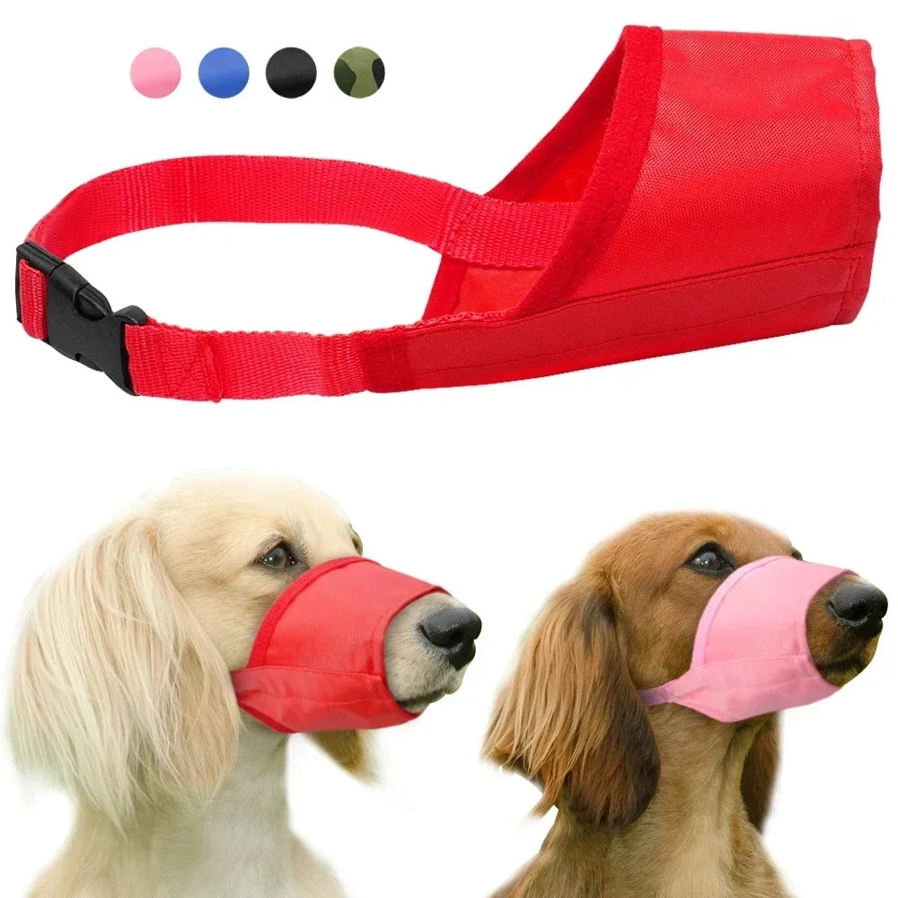 Durable Dog Nylon Muzzle | Adjustable Breathable Mouth Guard for Anti-Biting and Chewing | Pet Training Accessory