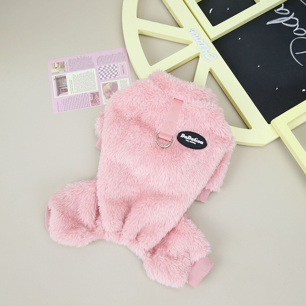 Fleece Warm Dog Jumpsuit Pajamas | Cozy Autumn Winter Pet Clothing for Small Dogs & Cats