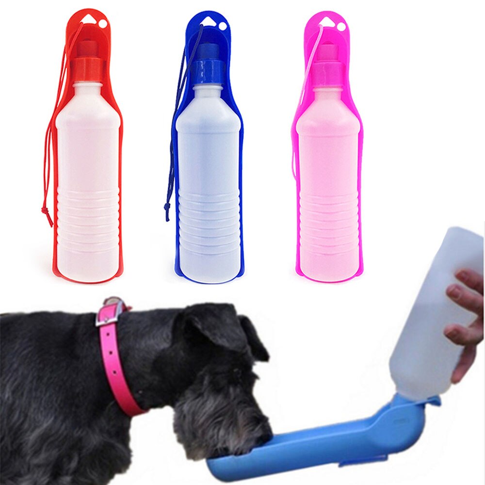 Portable Dog Water Bottle for Outdoor Travel | Rotatable Clamshell Dispenser with 250ml & 500ml Sizes
