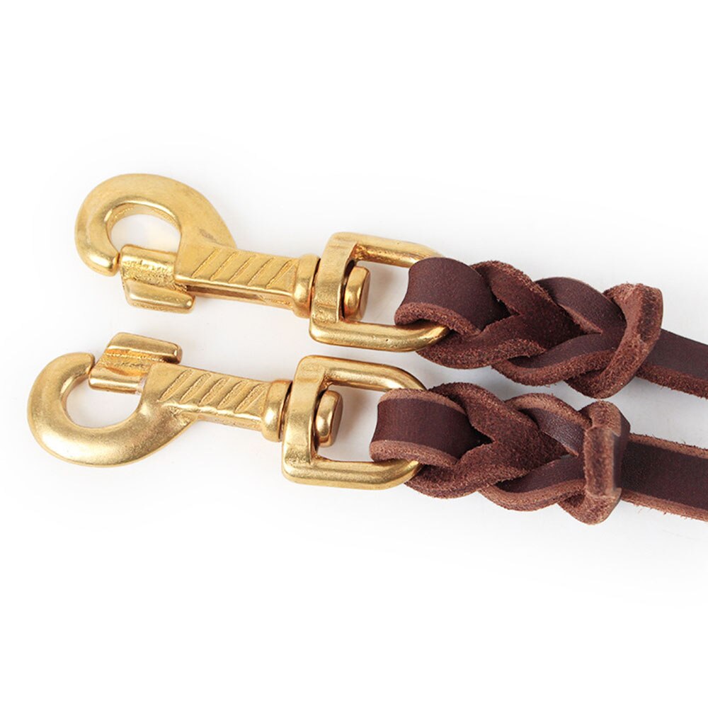 Real Leather Double Dog Leash Coupler | No Tangle Dual Dog Leads for 2 Small & Medium Dogs, Durable Pet Training Accessory