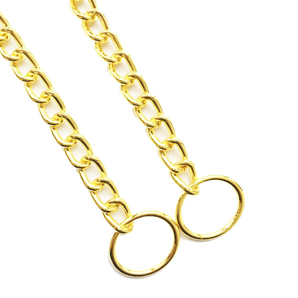 Heavy-Duty Metal Chain Dog Collar | Durable Gold & Silver Cuban Link Slip Choke Collar for All Dog Sizes