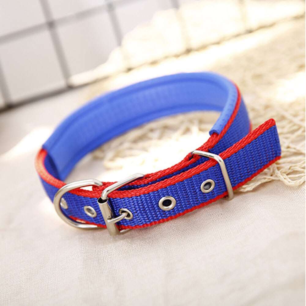 Adjustable Foam Padded Dog Collar | Durable Metal Buckle Pet Collar for Large Dogs & Cats | Strong Walking Collar